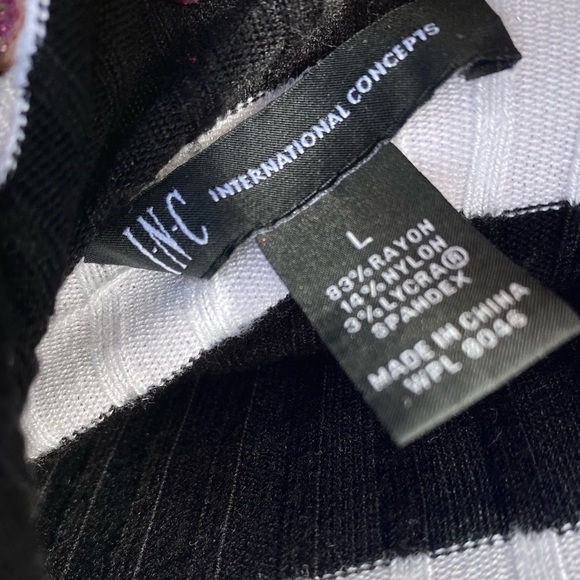 INC black & white striped turtle neck - Picture 2 of 2